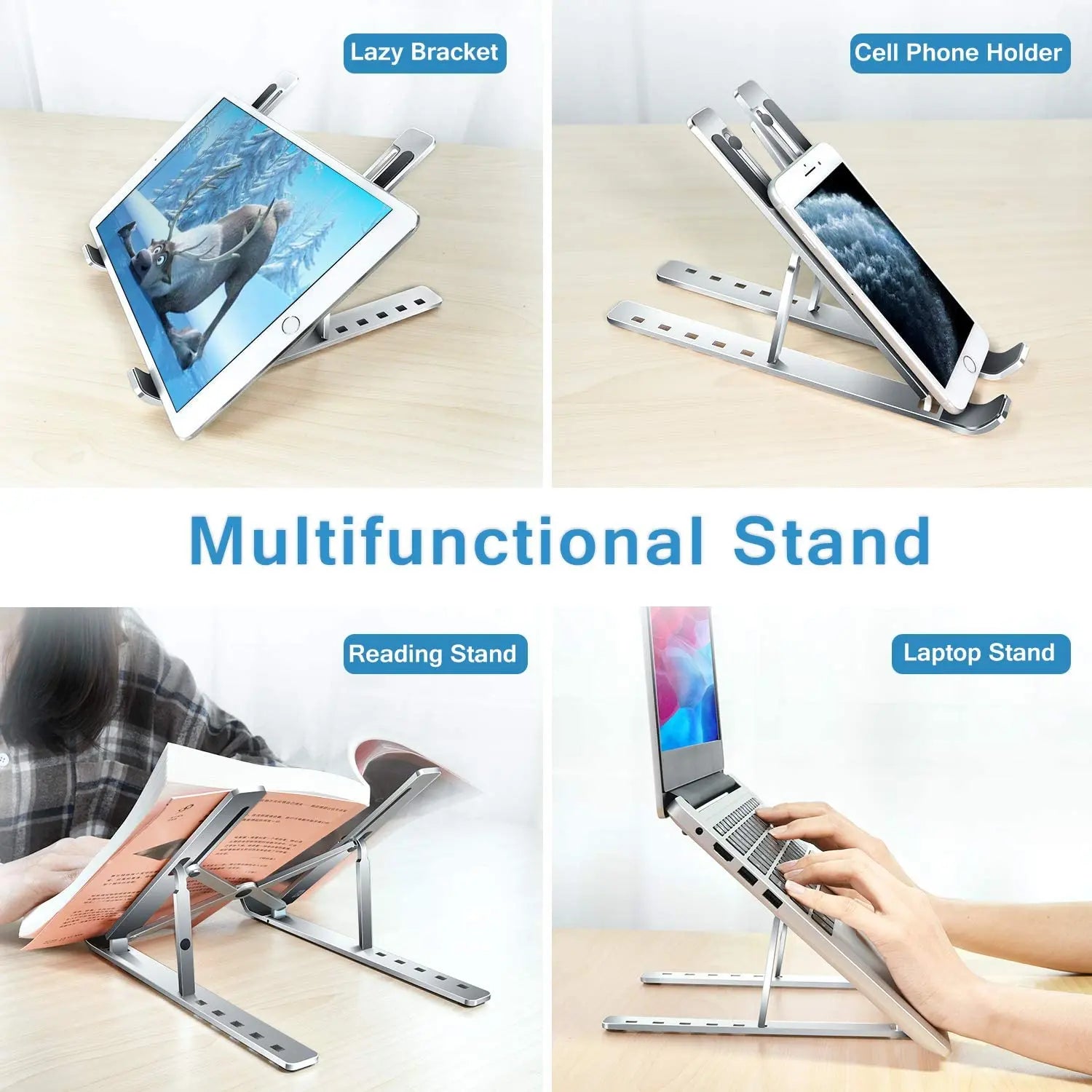 Adjustable Aluminum Laptop, Tablet Stand, Ergonomic, Foldable, Portable Compatible with 10"-17" Laptops pattanaustralia